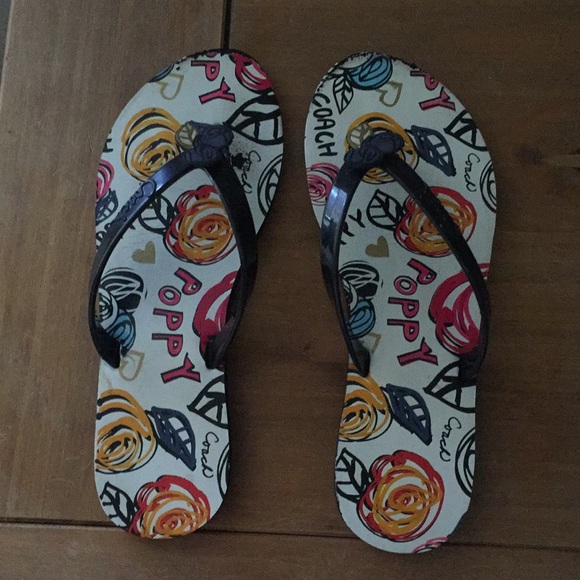 Coach Poppy Flip-Flops / Size 7.5 - 8 - Picture 1 of 6